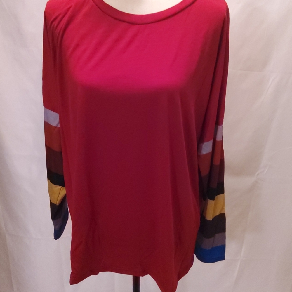 Color block long sleeve pullover tunic - Picture 8 of 9